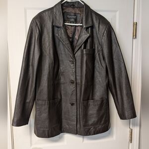 Dialogue brown leather jacket